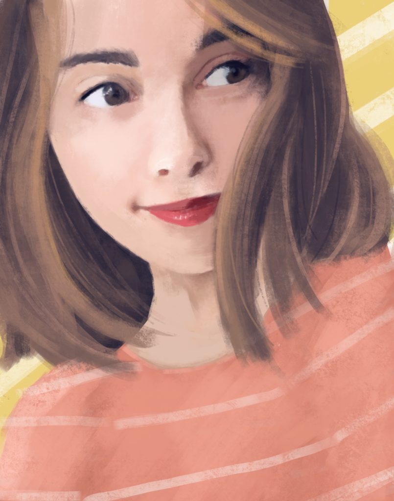 This is a self portrait that I made in my digital painting class. I used Procreate on the iPad. 